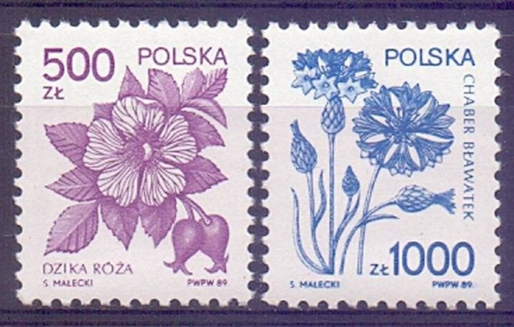 Znaczek Polska 1989 Mi 3245-3246 Fi 3097-3098 Czyste **