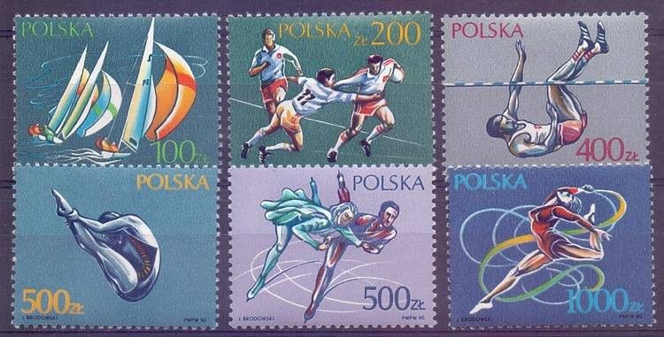 Znaczek Polska 1990 Mi 3258-3263 Fi 3110-3115 Czyste **