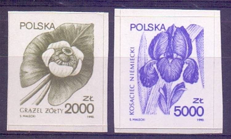 Znaczek Polska 1990 Mi 3277-3278 Fi 3129-3130 Czyste **