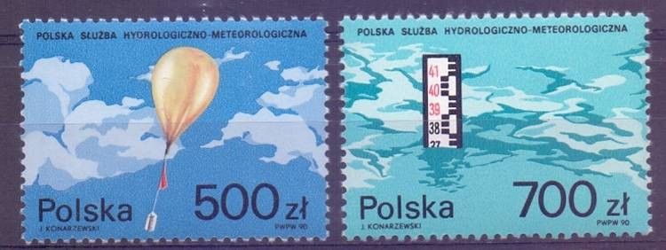 Znaczek Polska 1990 Mi 3275-3276 Fi 3127-3128 Czyste **