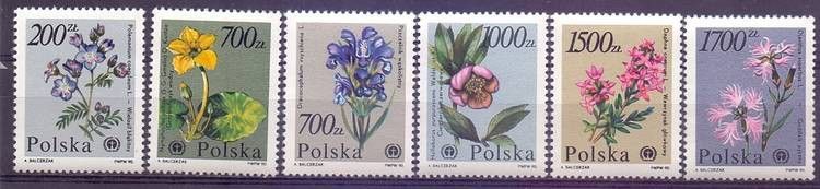 Znaczek Polska 1990 Mi 3282-3287 Fi 3134-3139 Czyste **