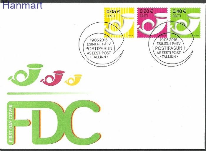 Znaczek Estonia 2016 Mi 863-865 FDC