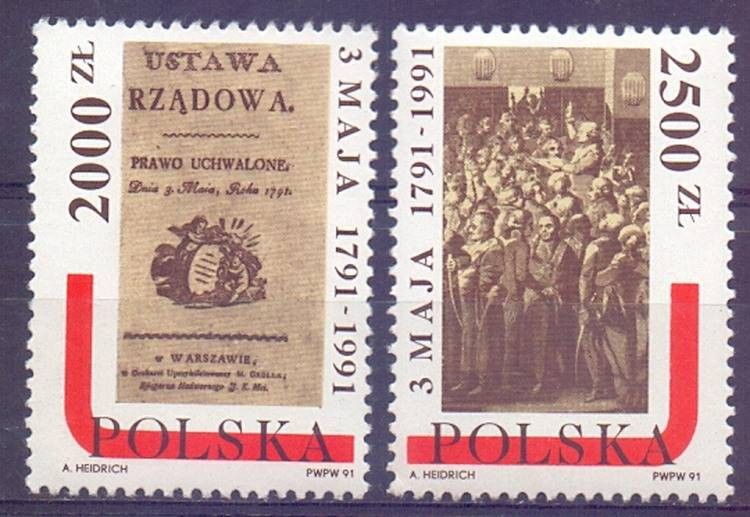 Znaczek Polska 1991 Mi 3328-3329 Fi 3180-3181 Czyste **