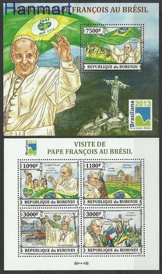 Znaczek Burundi 2013 Mi ark3303-3306+bl385 Czyste **