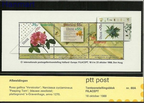 Znaczek Holandia 1988 Mi bl 31 Czyste **