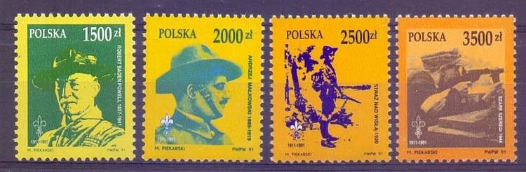 Znaczek Polska 1991 Mi 3357-3360 Fi 3209-3212 Czyste **