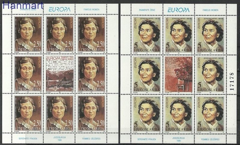 Znaczek Jugosławia 1996 Mi ark 2777-2778 Czyste **