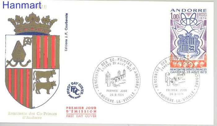 Znaczek Andora Francuska 1974 Mi 260 FDC