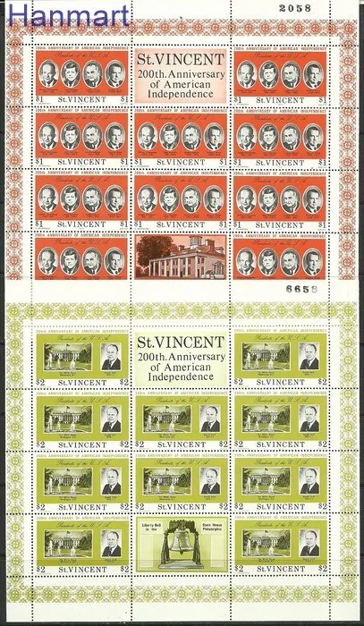 Znaczek St. Vincent 1975 Mi ark411-420 Czyste **