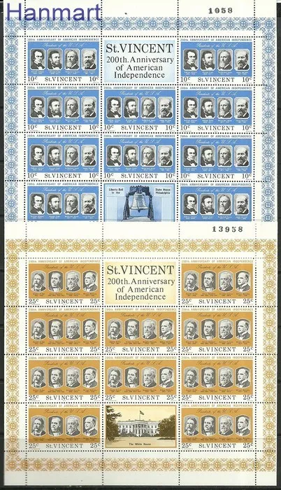 Znaczek St. Vincent 1975 Mi ark411-420 Czyste **