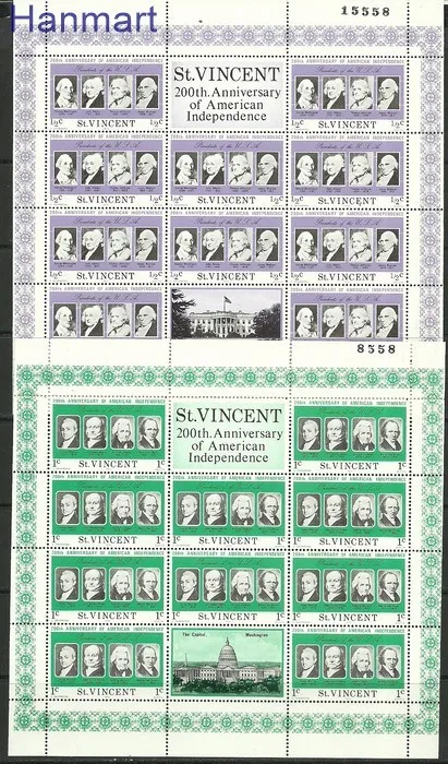 Znaczek St. Vincent 1975 Mi ark411-420 Czyste **