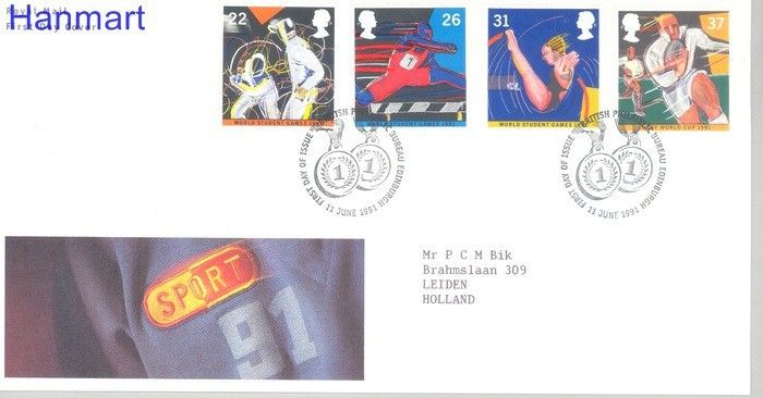 Znaczek Wielka Brytania 1991 Mi 1341-1344 FDC