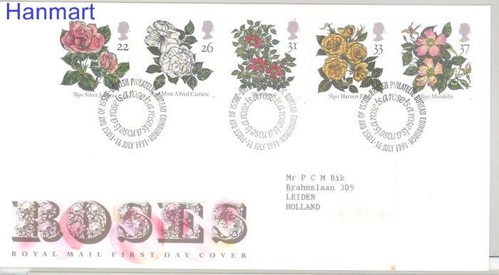 Znaczek Wielka Brytania 1991 Mi 1345-1349 FDC