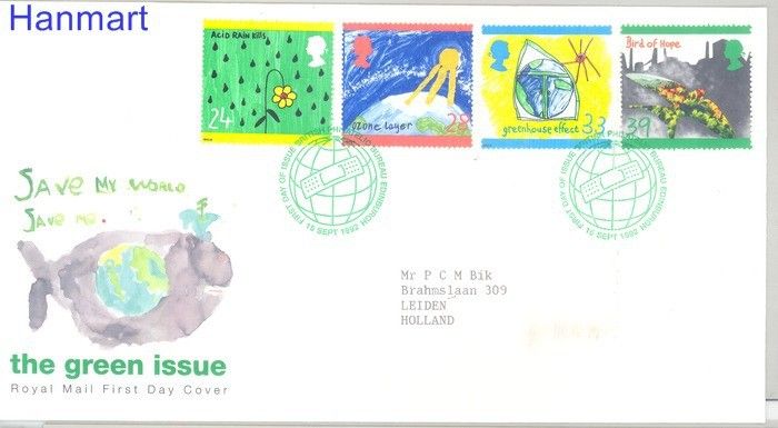 Znaczek Wielka Brytania 1992 Mi 1414-1417 FDC