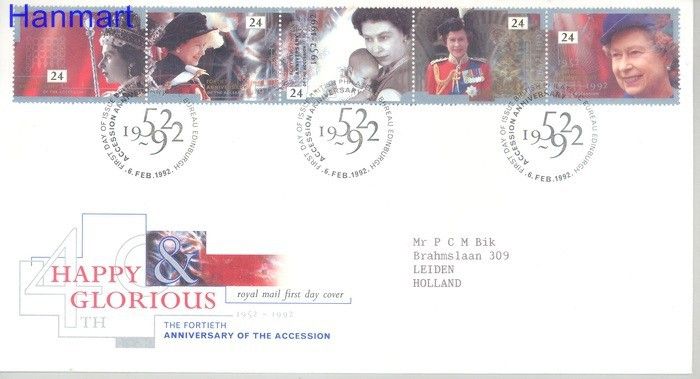 Znaczek Wielka Brytania 1992 Mi 1387-1391 FDC