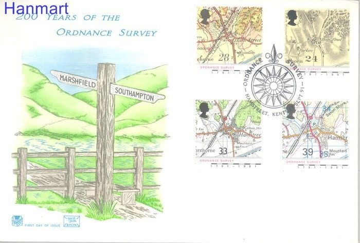 Znaczek Wielka Brytania 1991 Mi 1363-1366 FDC