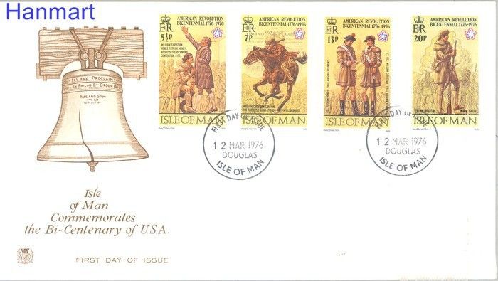 Znaczek Wyspa Man 1976 Mi 74-77 FDC