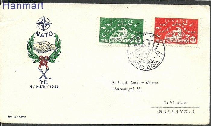 Znaczek Turcja 1959 Mi 1621-1622 FDC