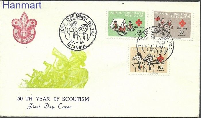 Znaczek Turcja 1962 Mi 1837-1839 FDC