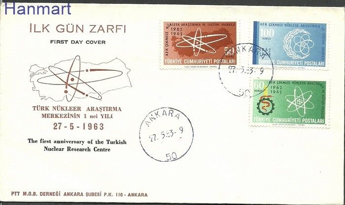 Znaczek Turcja 1963 Mi 1863-1865 FDC