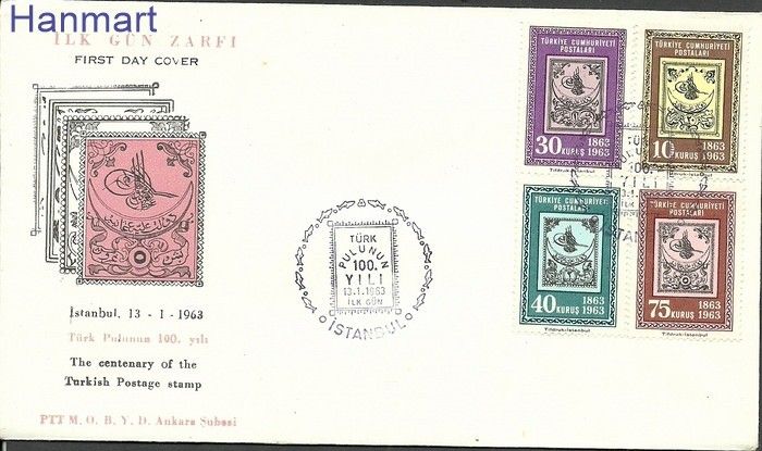 Znaczek Turcja 1963 Mi 1884-1887 FDC