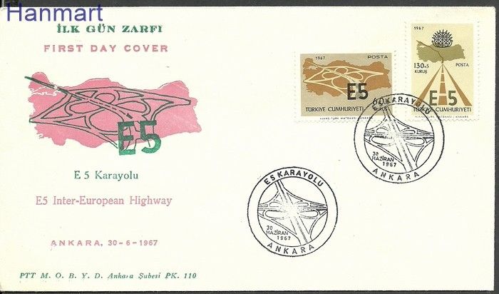 Znaczek Turcja 1967 Mi 2058-2059 FDC