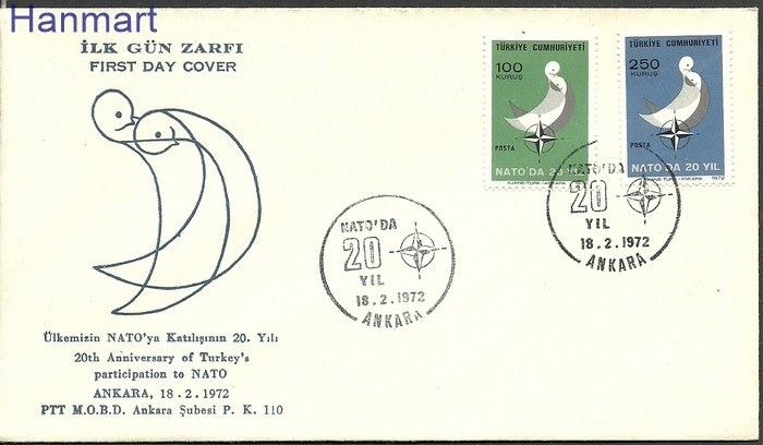 Turcja 1972 Mi 2250-2251 FDC