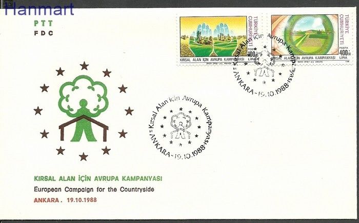 Znaczek Turcja 1988 Mi 2829-2830 FDC