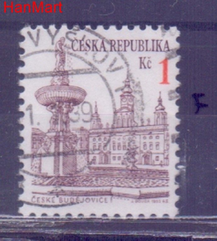 Znaczek Czechy 1993 Mi mpl12f Stemplowane